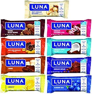 LUNA BAR - Gluten Free Snack Bars - 9-Flavor Variety Pack - 7-9g of protein - Non-GMO - Plant-Based Wholesome Snacking - On the Go Snacks (1.69 Ounce Snack Bars, 9 Count)