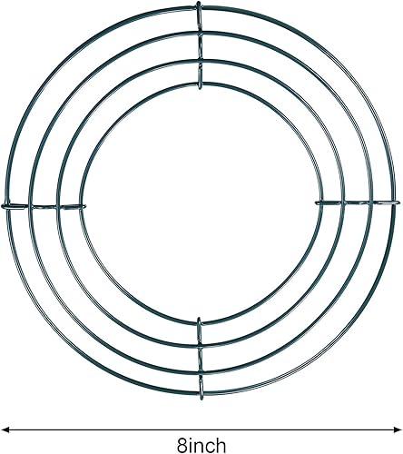 Miniatura 10 de Juego de 2 anillos de alambre para coronas de Navidad, Año Nuevo y Días de San Valentín, color verde de Sumind