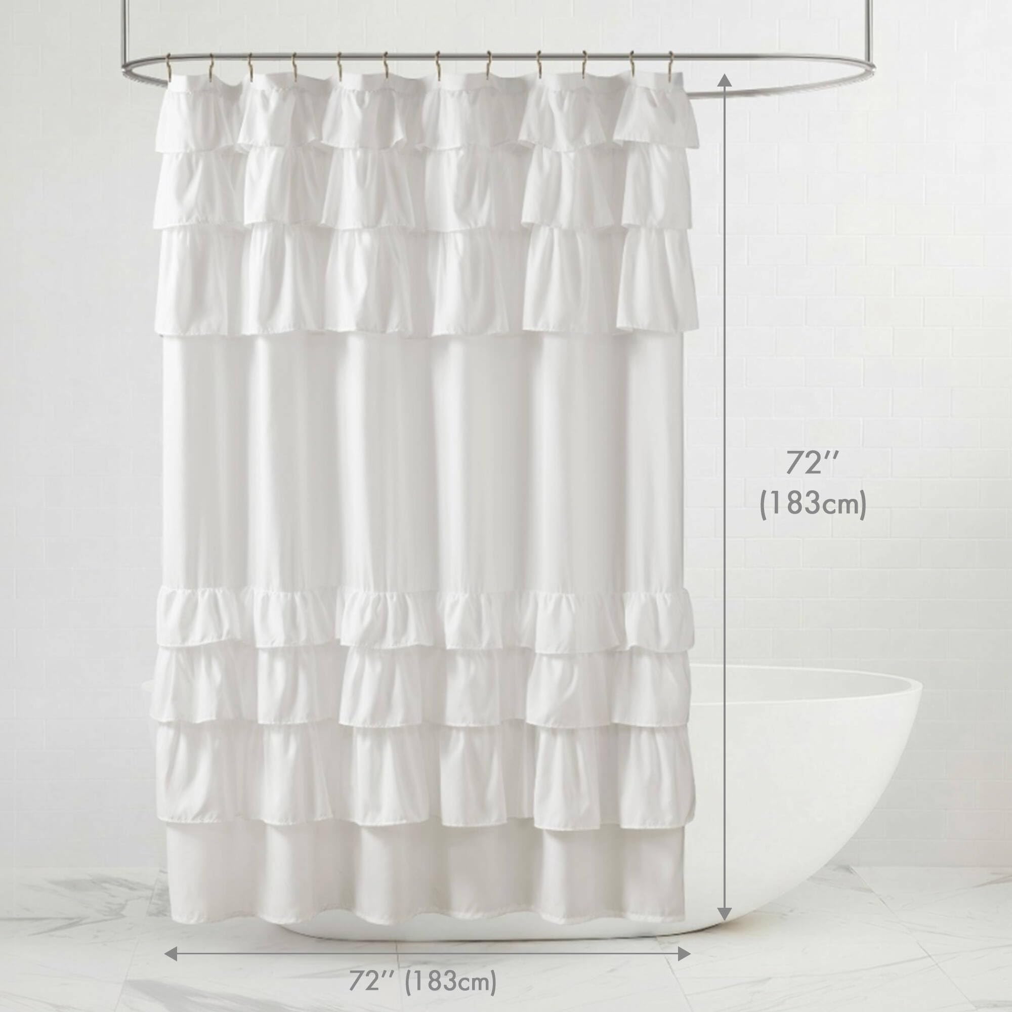 Madison Park Grace Rideau de Douche Blanc 182,9 x 182,9 cm