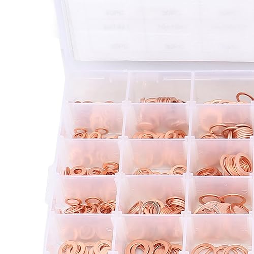 Miniatura 7 de 568 arandelas de sellado de cobre, 30 tamaños M5 M6 M8 M10 M12 M14 tapón de drenaje de aceite métrico Kit de sello de junta de sellado de arandelas