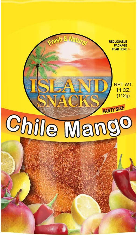 Island Snacks – Dried Chile Mango Fruit Slices – Party Size, 14 Ounces – Quality In Every Bite
