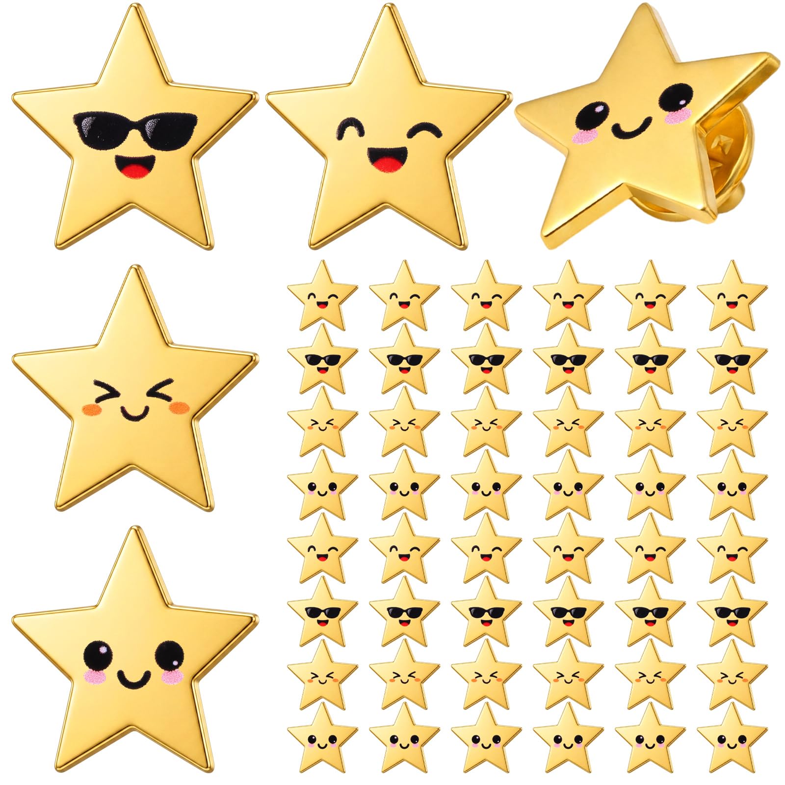 Lyrow 25/50/100/150/300 Pcs Star Pins Bulk