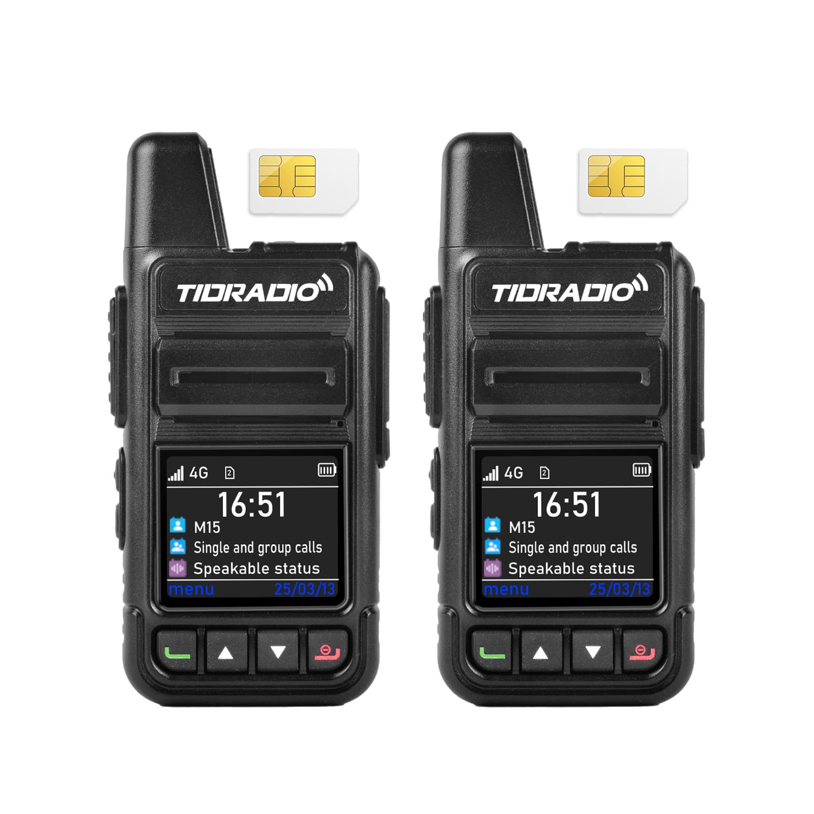 Photo 1 of (Lifetime Free) TIDRADIO TD-M15 Rapid Global Walkie Talkies 5000 Mile Long Range Poc radios, 4G LTE Unlimited Range Nationwide PTT Two Way Radios for Family, Logistics, Company with Sim Card (2 Pack)