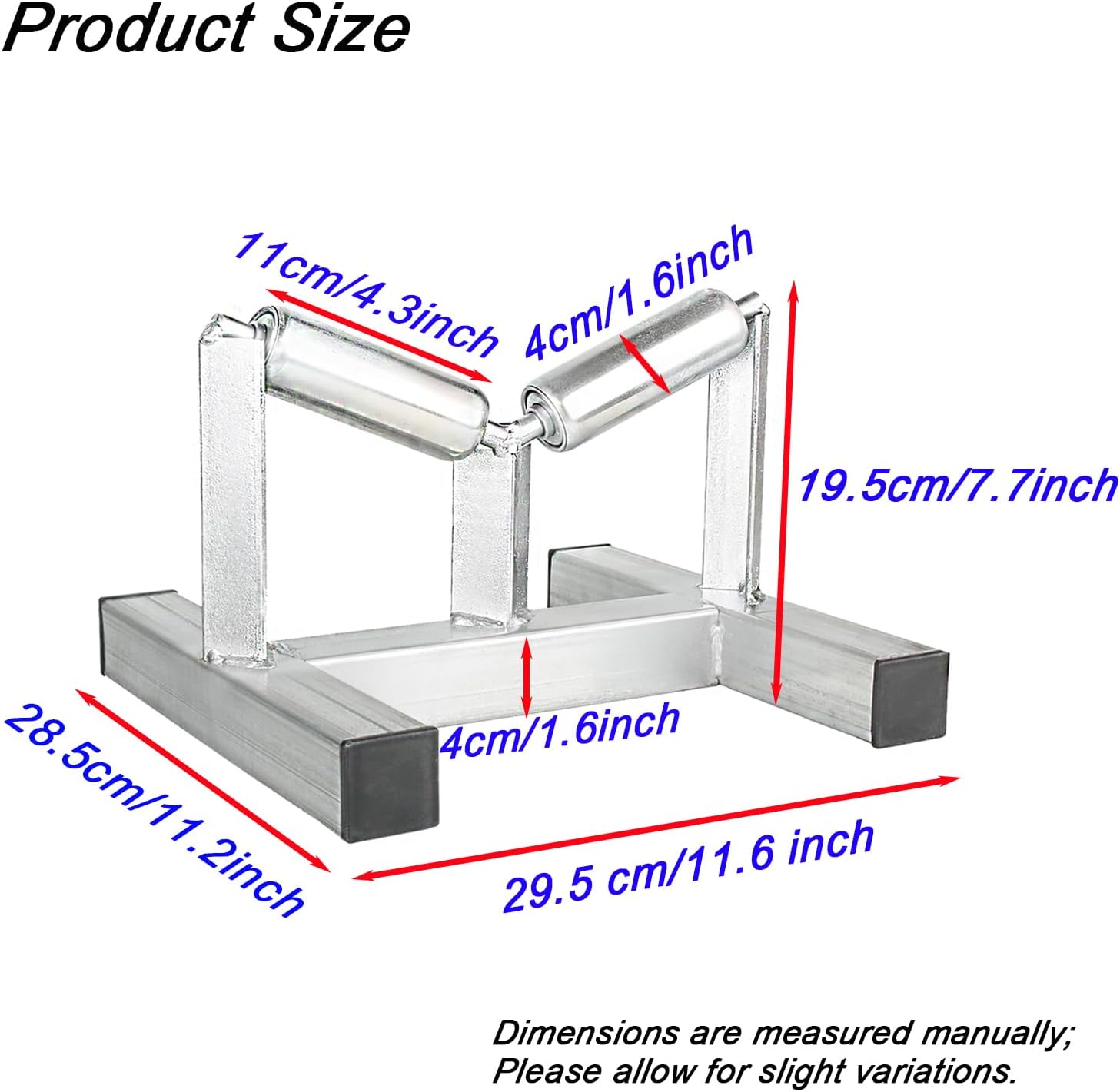PE Pipe Roller Support 50-315mm(2"-12.4"), Heavy Duty Pipeline Roller Stand for Gas Pipe Welding & Alignment, NOT for Steel Pipeline