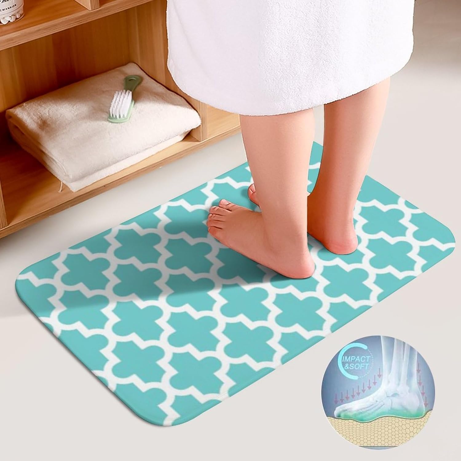 3 Pieces Bath Rug Sets, Non-Slip Absorbent Bathroom Mats, Bath Carpet with U-Shaped Contour Rug & Toilet Lid Cover