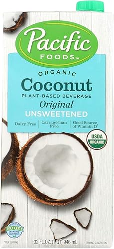 Pacific Natural Foods Coconut Original - Sin azúcar - Caja de 12 - 32 onzas líquidas
