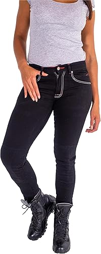 Miniatura 8 de Skylinewears Pantalones de motociclista reforzados para mujer con forro de aramida y acolchado extraíble