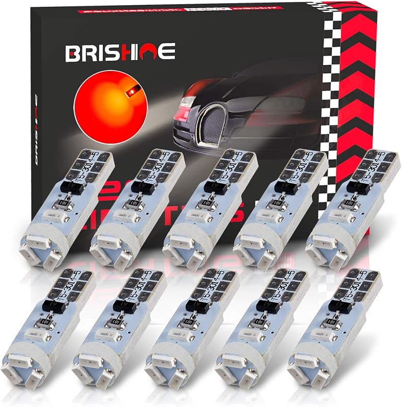 Lâmpadas LED T5 BRISHINE vermelhas 3014 para painel e iluminação interna – Kit com 10 unidades