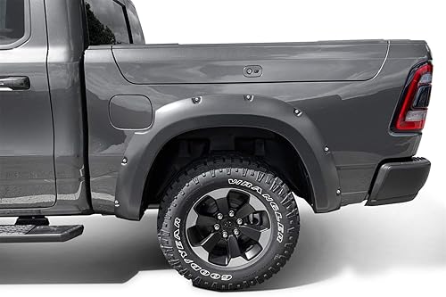 Miniatura 3 de Bushwacker Guardabarros delantero y trasero estilo bolsilloremache  Juego de 4 piezas, negro, acabado liso  50936-02  Compatible con Dodge RAM 1500