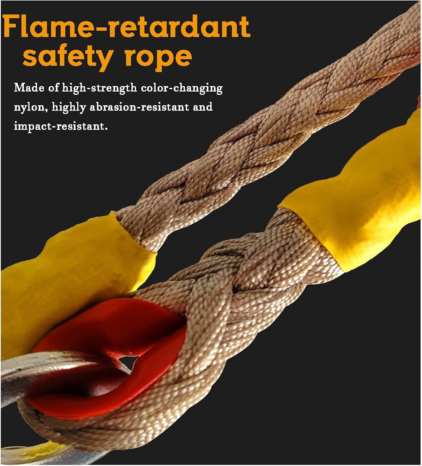 Self-Retracting Lifeline for Fall Protection, 150KG Capacity, 60M (196.8 FT) Steel Wire Rope Lanyard with Swivel Alloy Hook, Ideal for Outdoor High-Rise Maintenance
