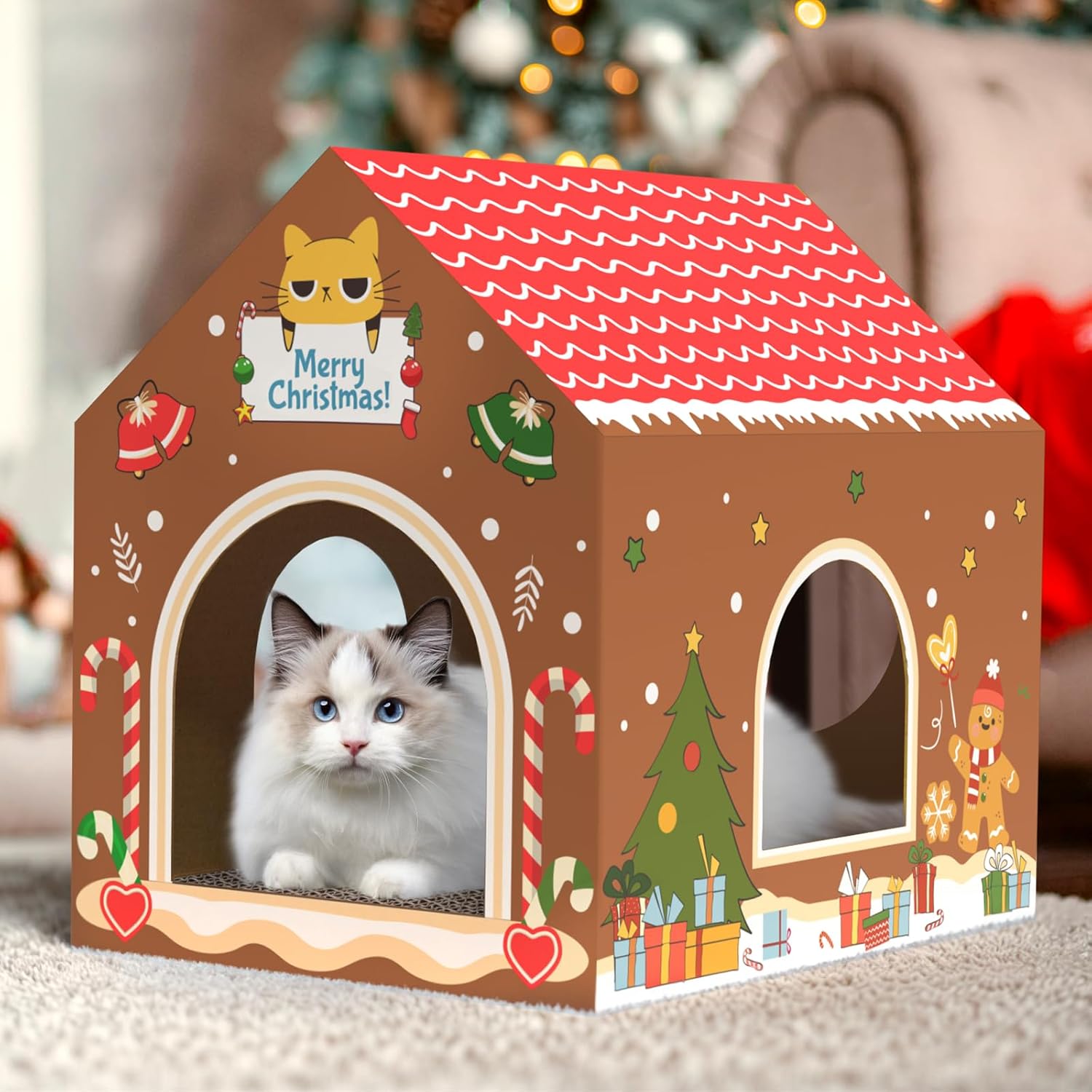 Cardboard Cat House, Christmas Birthday Holiday Iceland Ubuy