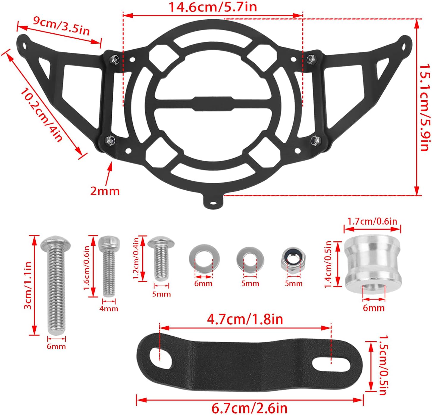 Headlight Grill Replacement for Honda Monkey 125 Z125 2018-2024 Dax 125 2022-2024 Motorcycle Headlight Guard Cover(Black)