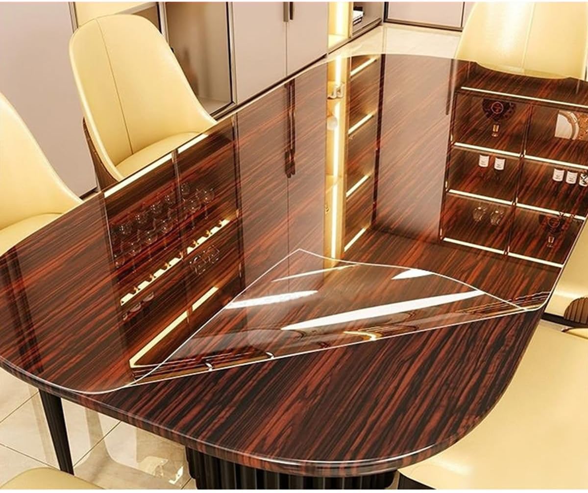 Self-Adhesive Transparent Table Protector, Clear PVC Office Desk Pad, Tabletop Cover Vinyl Pad, 40x1000cm