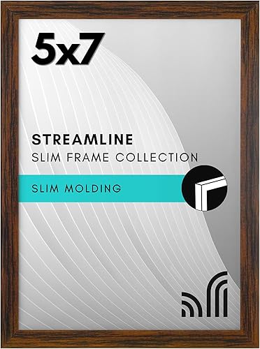 Vista 102 de Americanflat - Portarretratos de 7x10 pulgadas con borde delgado y vidrio inastillable, colección Streamline, marco para exhibir en pared y mesa