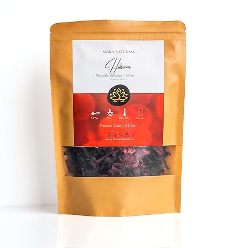 Miniatura 1 de Kiara Naturals Té de flores de hibisco para la salud del corazón, la digestión y el bienestar emocional  Té de hierbas ayurvédico sin cafeína  Té