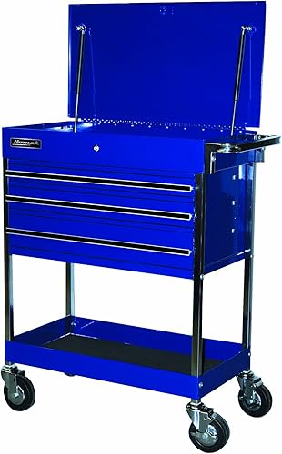 Homak BL05500200 - Carrito de servicio profesional con 3 cajones (34 pulgadas), color azul