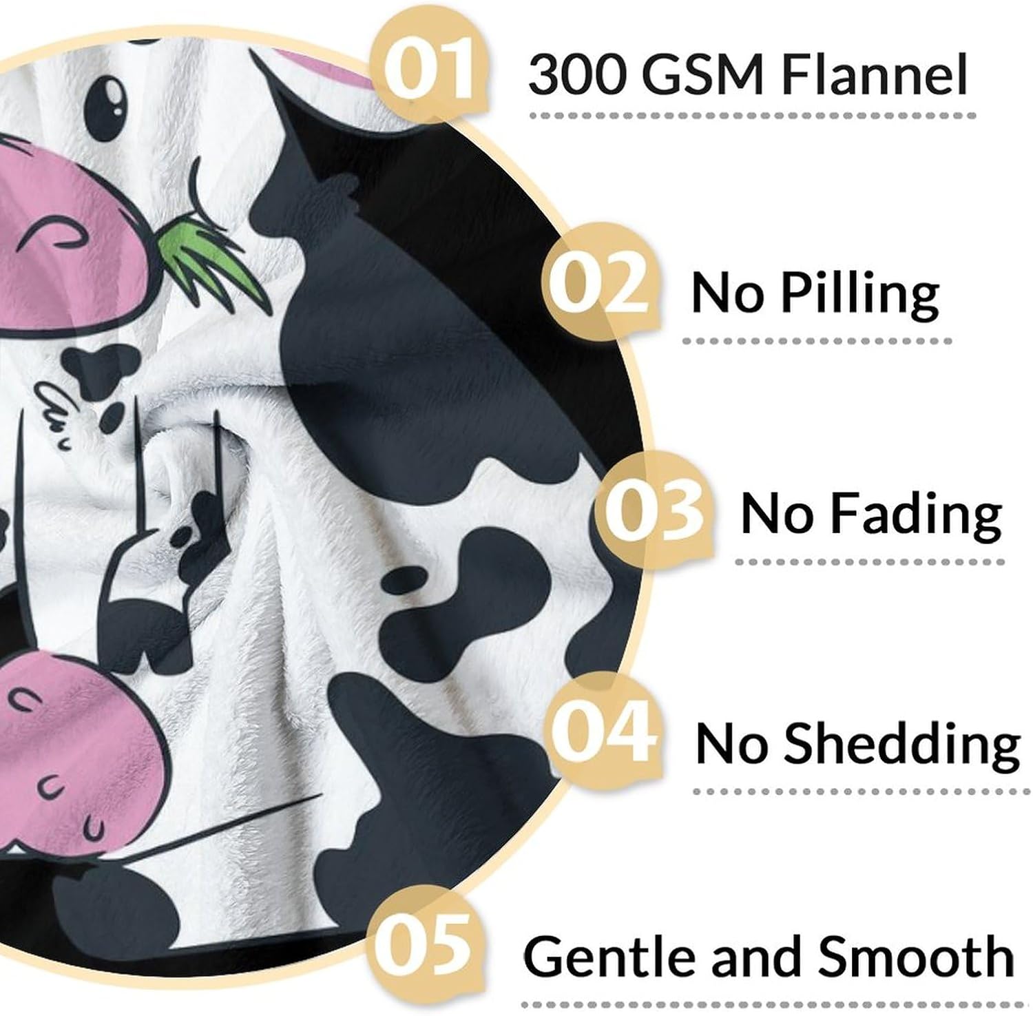 Cow Blanket Gifts for Teens - 50x60 Inches Throw Size - Warm Fuzzy Comfort Throws - Black Cute Cow Blankets for Sofa