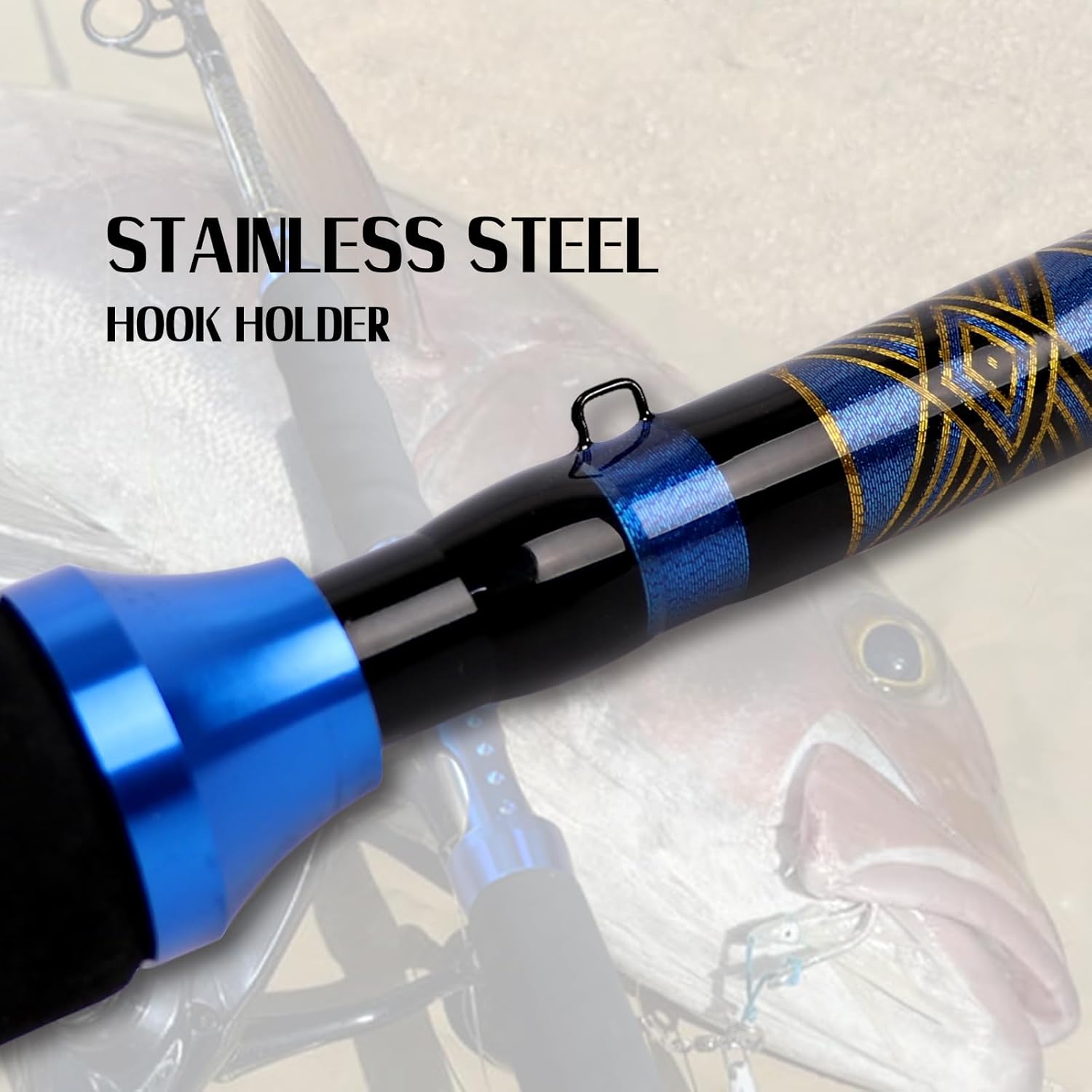 Fiblink Saltwater Graphite Jig Jigging Spinning Fishing Rod Deep Sea Jig Pole 5'6"/6'