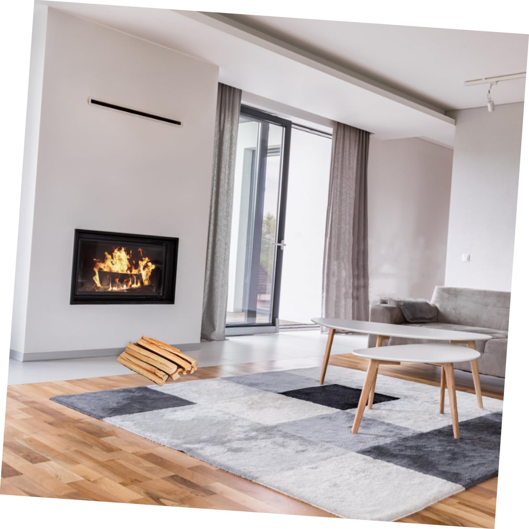 Leños Falsos para Chimenea Decorativos 10 Unidades Madera Natural Rústica Inserto Chimenea Leña Interior Ambiente Acogedor Hogareño