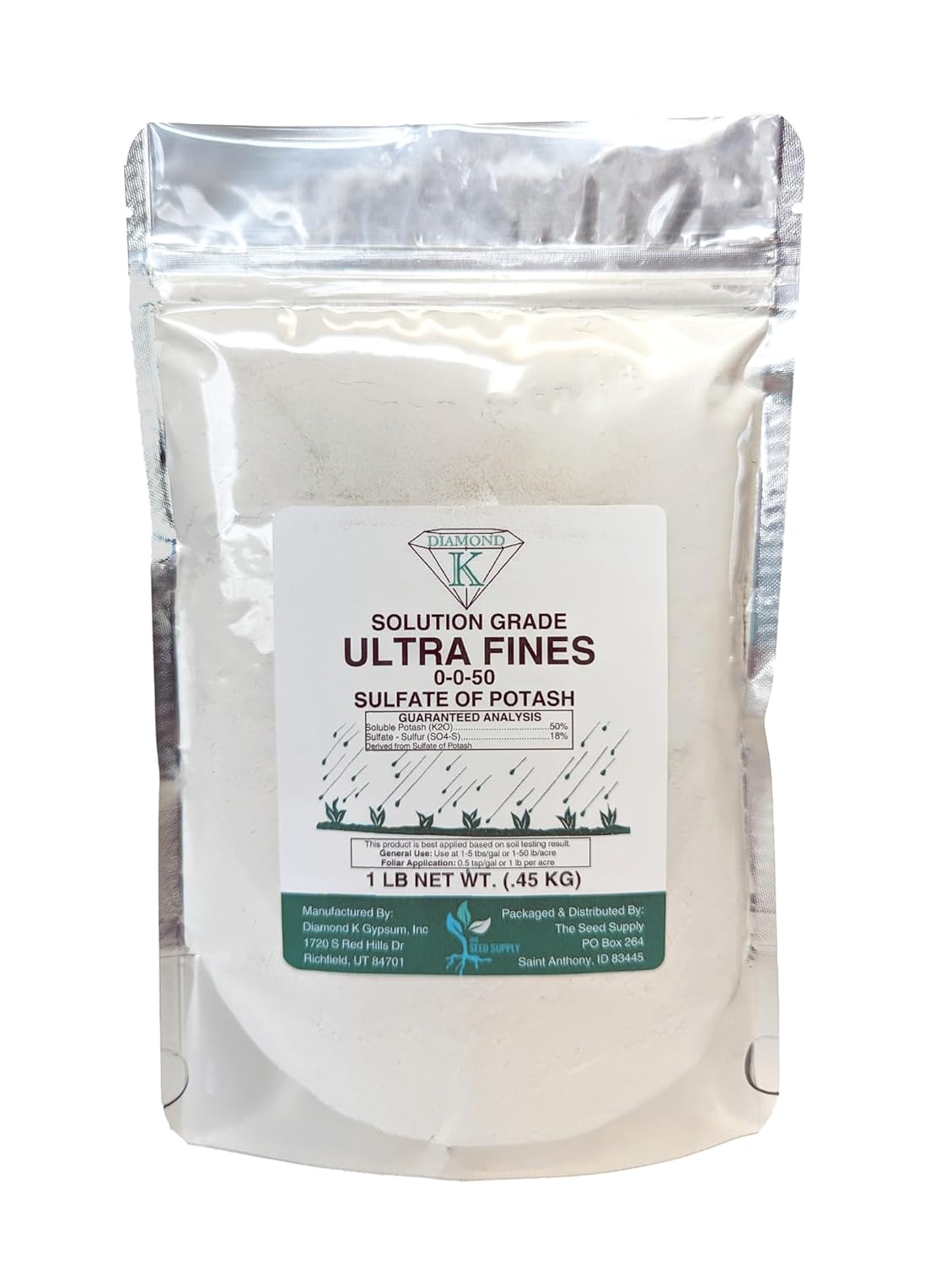SOP 0-0-50 | Sulfate of Potash Solution Grade Ultrafine Fertilizer Powder (5 Pounds)