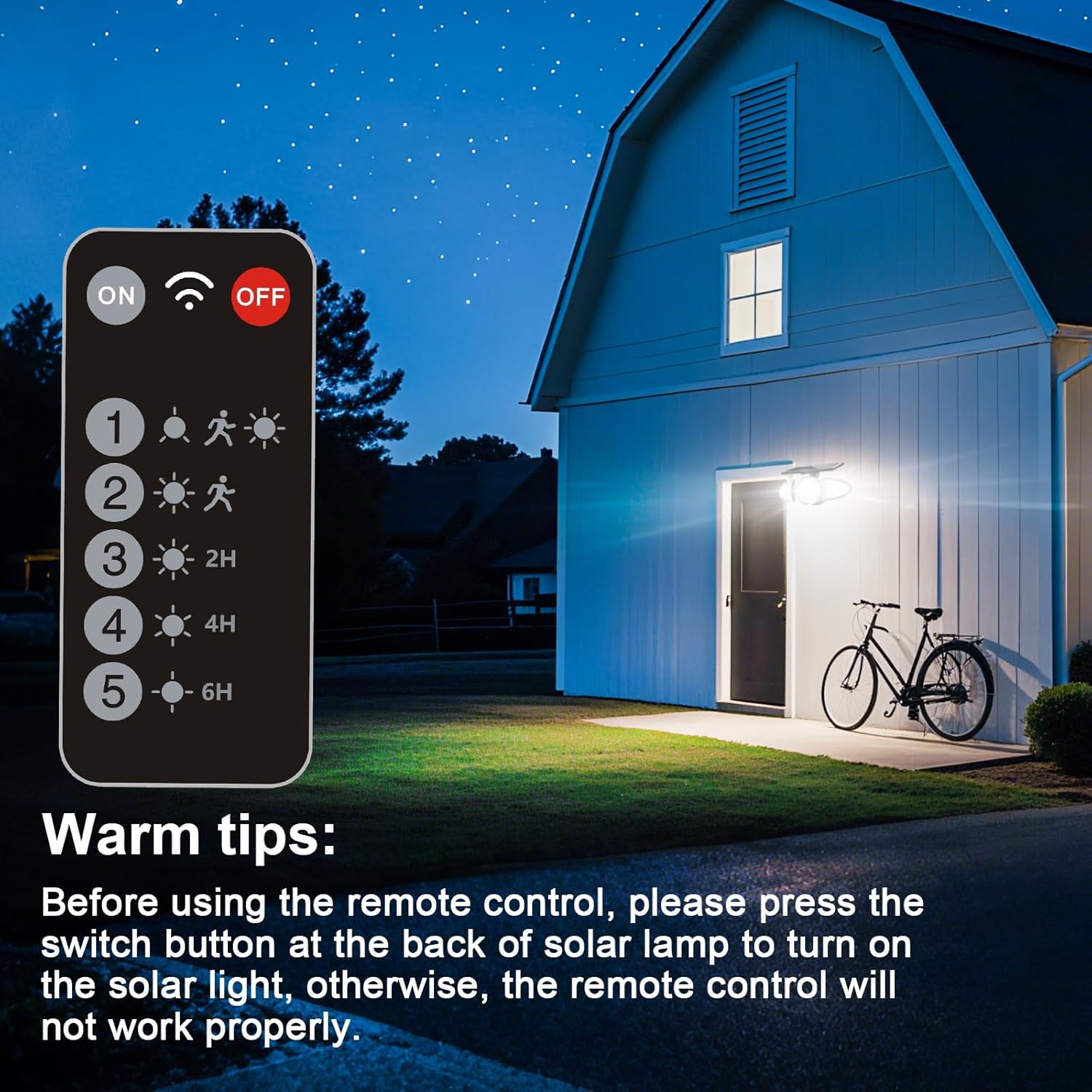 EMANER Solar Motion Lights Outdoor | Remote Control Brightest Flood Light Outside Dusk to Dawn, Waterproof Solar Security Spot Lights 5 Modes for House Wall Mount Backyard Garden