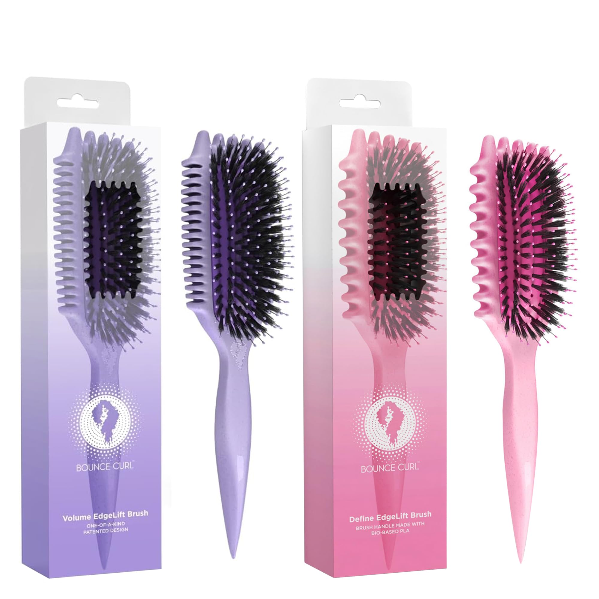 Amazon.com : Bounce Curl EdgeLift Brush Duo - Includes Purple