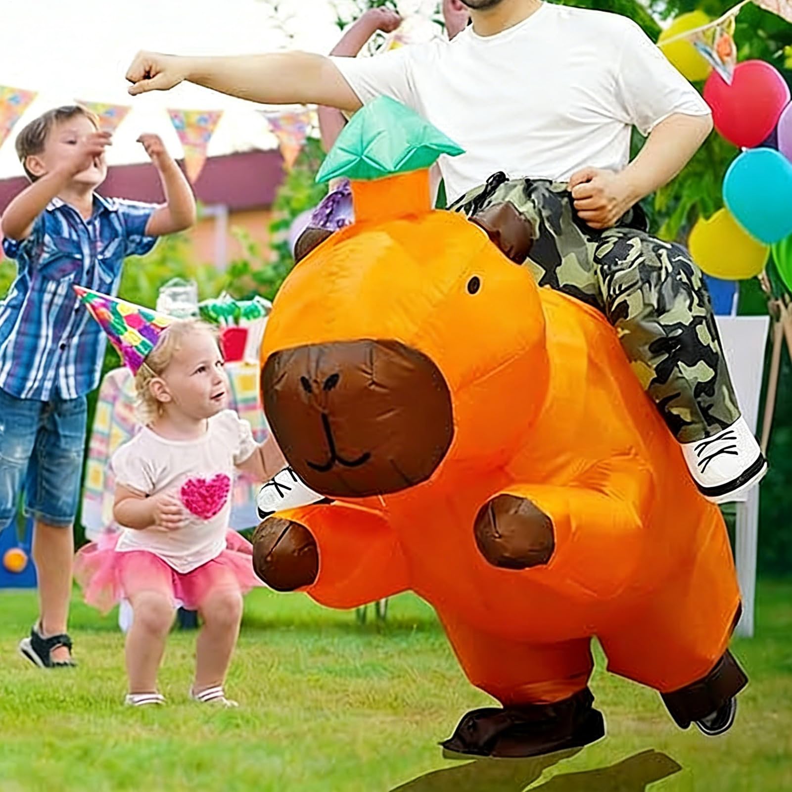 Kostium Dorosłej Kapibary do Jazdy Halloween Nadmuchiwany Strój Cosplay | Kostium Cosplay Kapibary Nadmuchiwany Na Halloween Karnawał Urodziny Imprezy Tematyczne Spotkania Ze