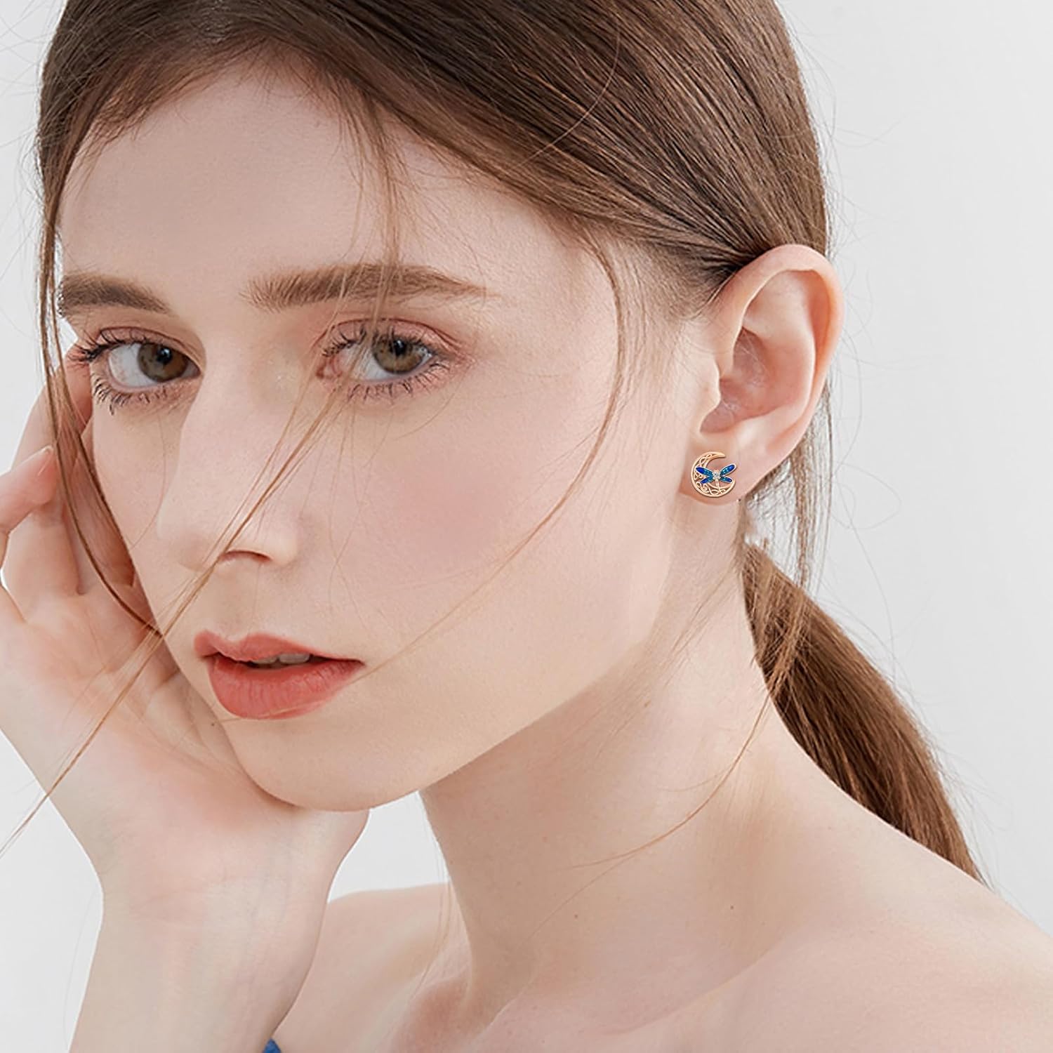 Celtic Moon Earrings 925 Sterling Silver Dragonfly Stud Earrings Irish Celtic Jewelry Gifts for Women - Image 6