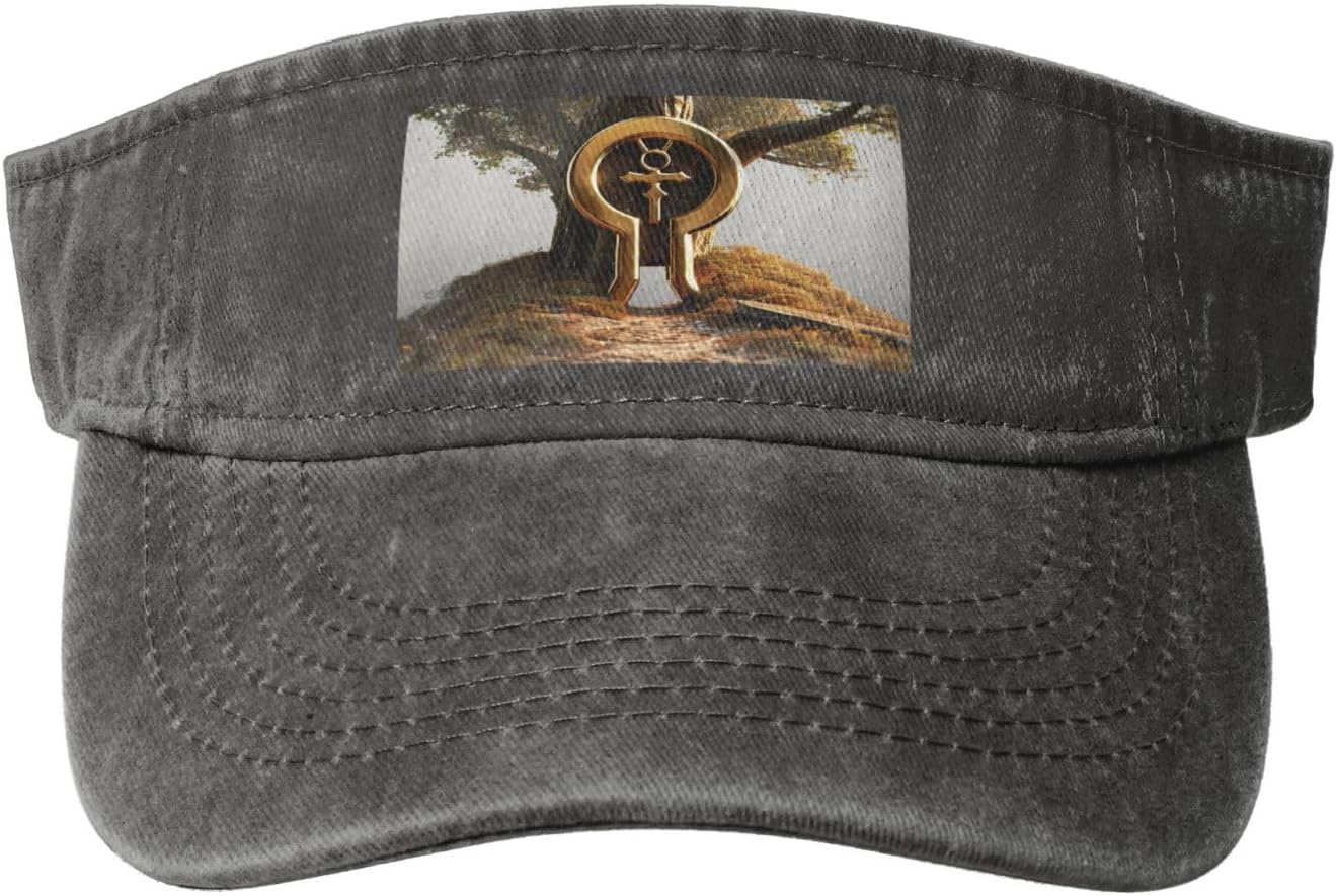 Sun Hats for Men Women Summer Sport Empty top Baseball Cotton with for Beach, Summer, Mysterious Golden Symbol Black