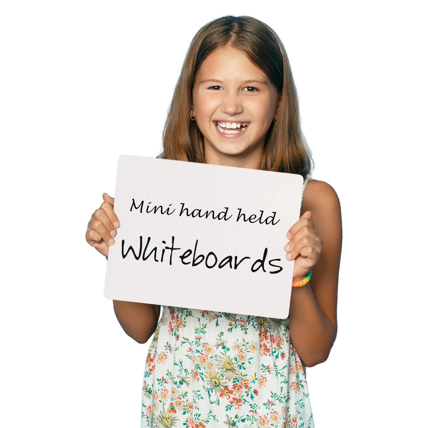 Wonderwall Value Pack of 50 Mini Laptop Whiteboard|190 x 260mm| Dual Sided Frameless Dry-Wipe Surface,|25mm Grid on one Side| Rounded Safety Corners - Ideal for Classroom, Early learners