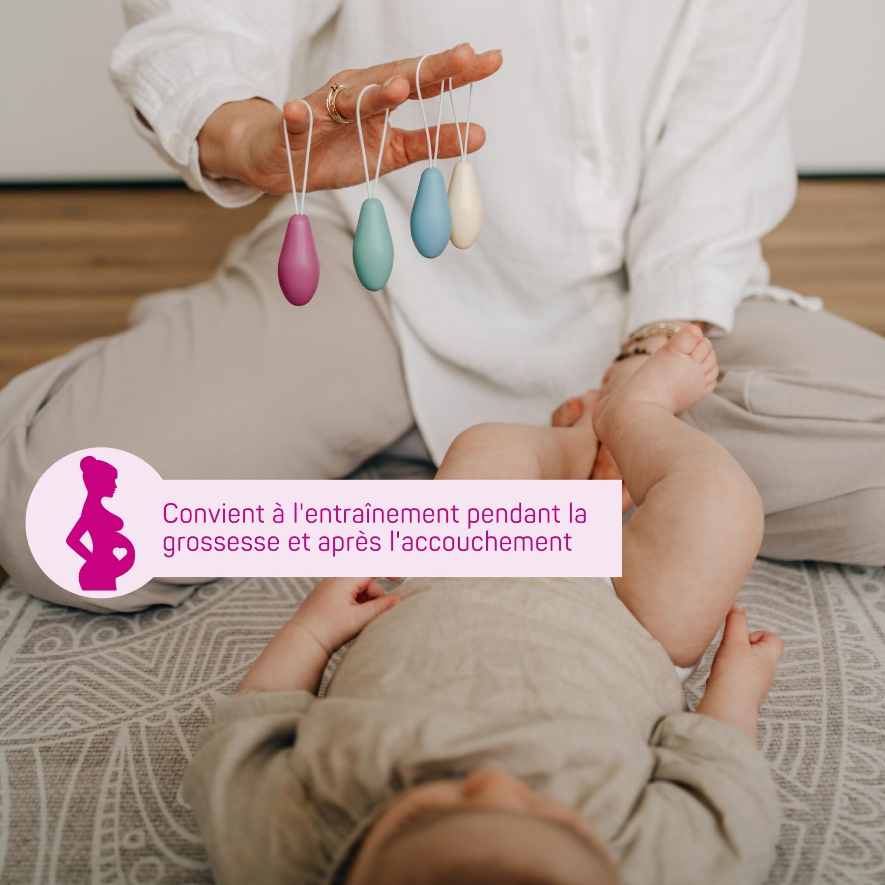 ELANEE Accessoires de rééducation du plancher pelvien Niveau I actif pour renforcer les muscles du plancher pelvien en cas de faiblesse de la vessie, set de 4 cônes (701-K2)