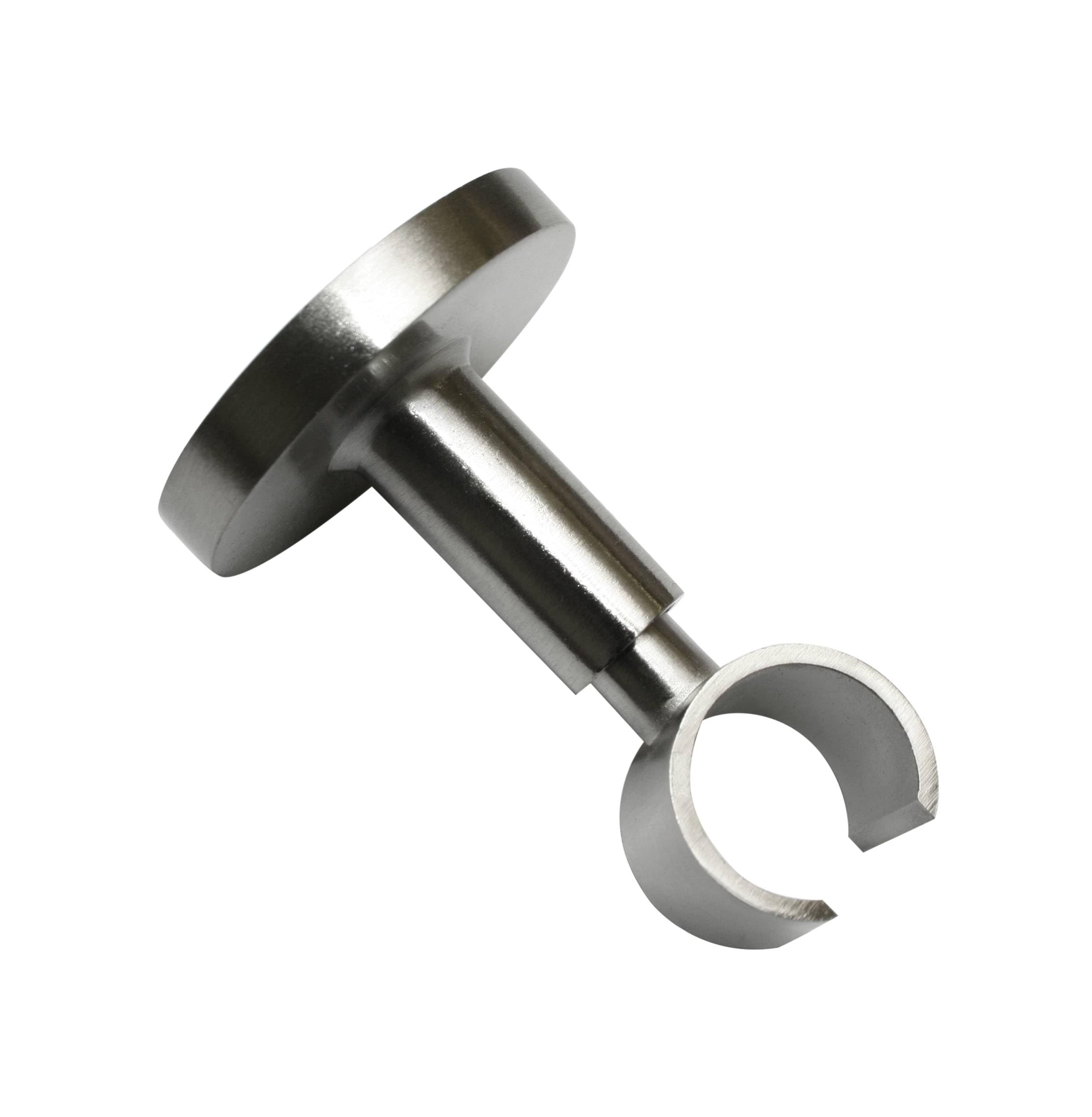 GARDINIA Deckenträger für Gardinenstange, Mit Metallmontageplatte, 1-läufig, Offen, Inkl. aller Montage-Teile, Serie Chicago, Ø 20 mm, Edelstahl-Optik