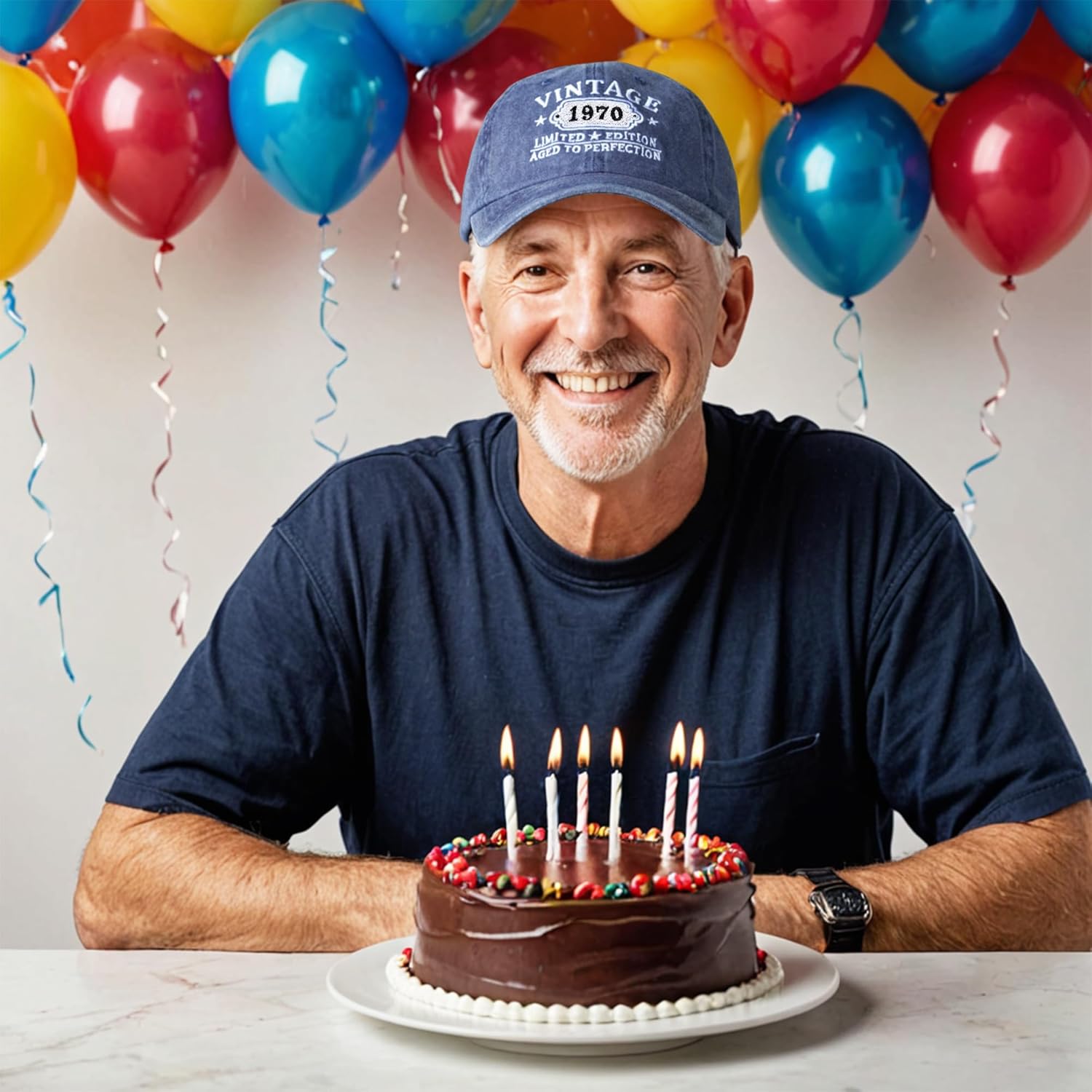 55th Birthday Gifts for Women Men Vintage Hat 1970 Baseball Cap Ideas Gift - Image 6