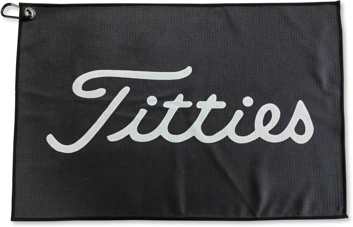 Syren Premium Black Funny Microfiber Towel with Holder Clip | Funny Golf Accessory, Golfing Experience