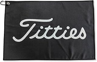 Syren Premium Black Funny Microfiber Towel with Holder Clip - Exclusive Golf Accessory for a Fun Golfing Experience