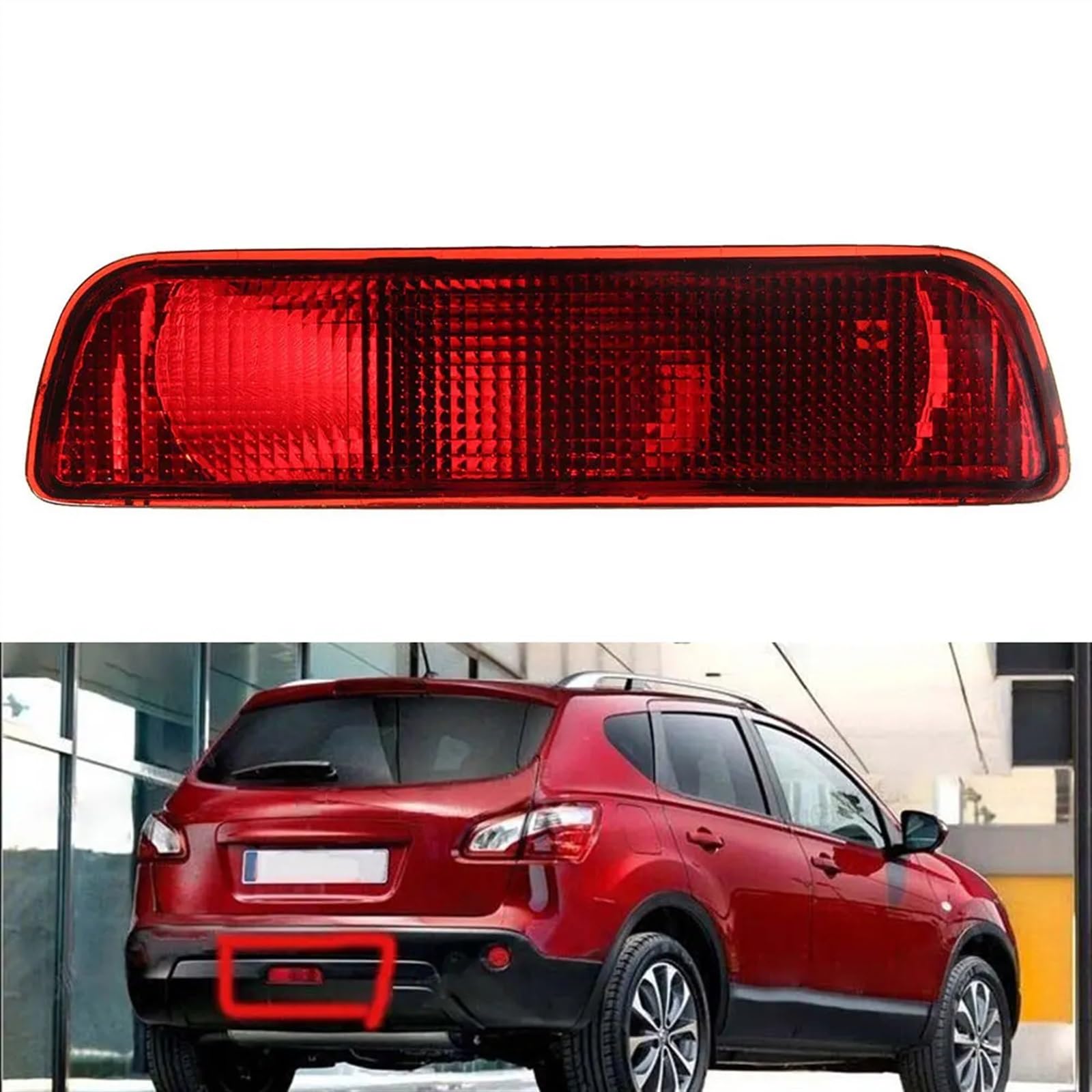 Fanali Posteriori Compatibile con Nissan per Qashqai 2007-2013, Fendinebbia Freno Riflettore Luci Accessori per Auto, 26580JE20A