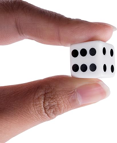Miniatura 4 de Juego de dados blancos de 063 pulgadas con puntos negros 100 unidades
