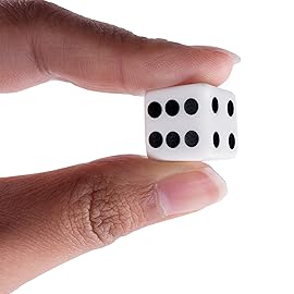 Super Z Outlet Standard 16mm White Dice with Black Pips Dots for Board Games, Activity, Party Favors, Toy Gifts (100 Pack)