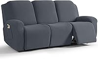 Vista 45 de TAOCOCO Funda reclinable de 4 piezas, funda elástica para sofá reclinable de 4 piezas, funda reclinable con 1 asiento, protector de sofá suave