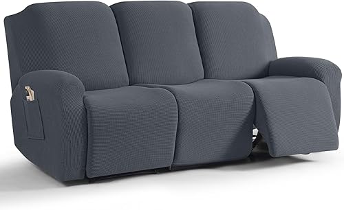 Miniatura 93 de TAOCOCO Fundas para sofá reclinable, 8 piezas, fundas elásticas para sofá grande de 3 asientos, fundas reclinables, protector de muebles con patrón