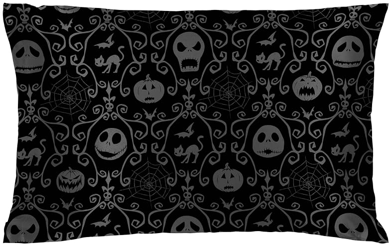 Jay Franco Satin Pillowcase - Standard Size 20x30 Inch Silky Soft Premium Pillow Cover, Black - Nightmare Before Christmas - Black - Nightmare Before Christmas