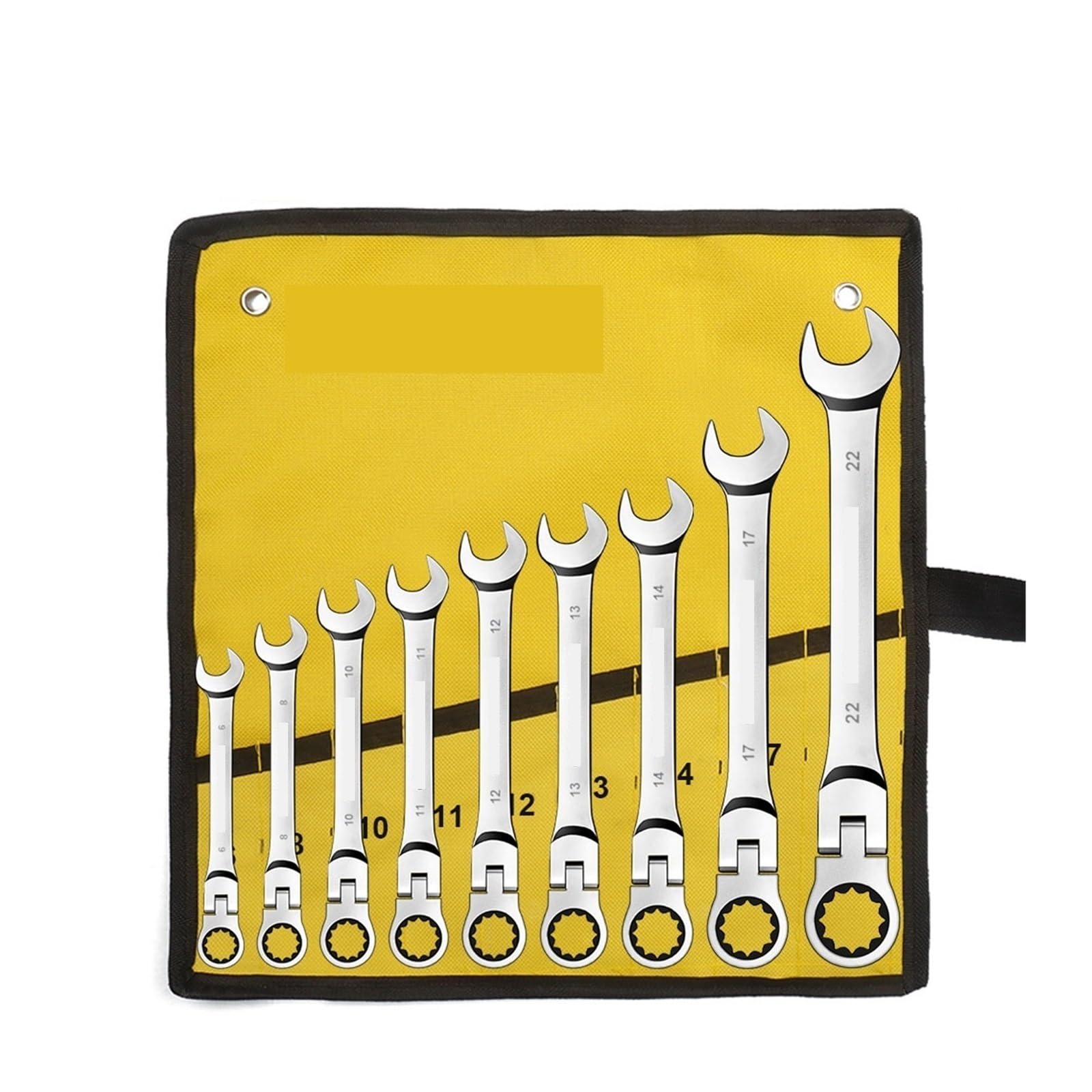 OLAQWENB Ratcheting Wrench Set,Combination Spanner kit, Hand Tools Socket Key Ratchet Set(9pcs)