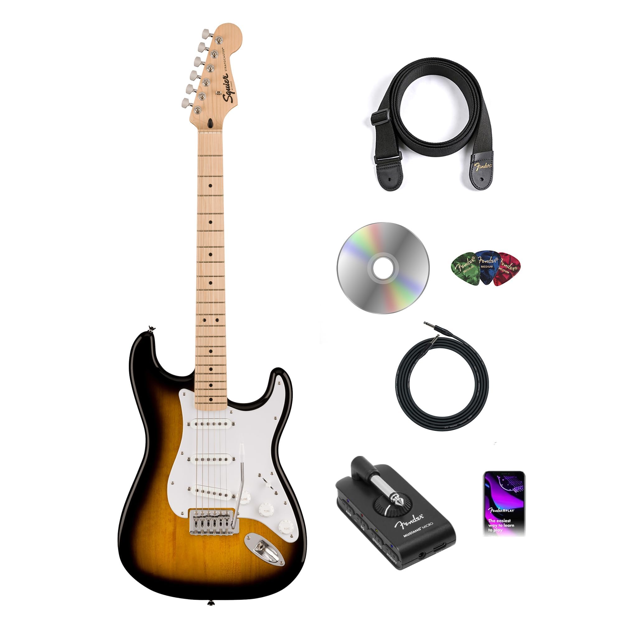Amazon.com: Fender Squier Sonic Stratocaster - 2-Color Sunburst