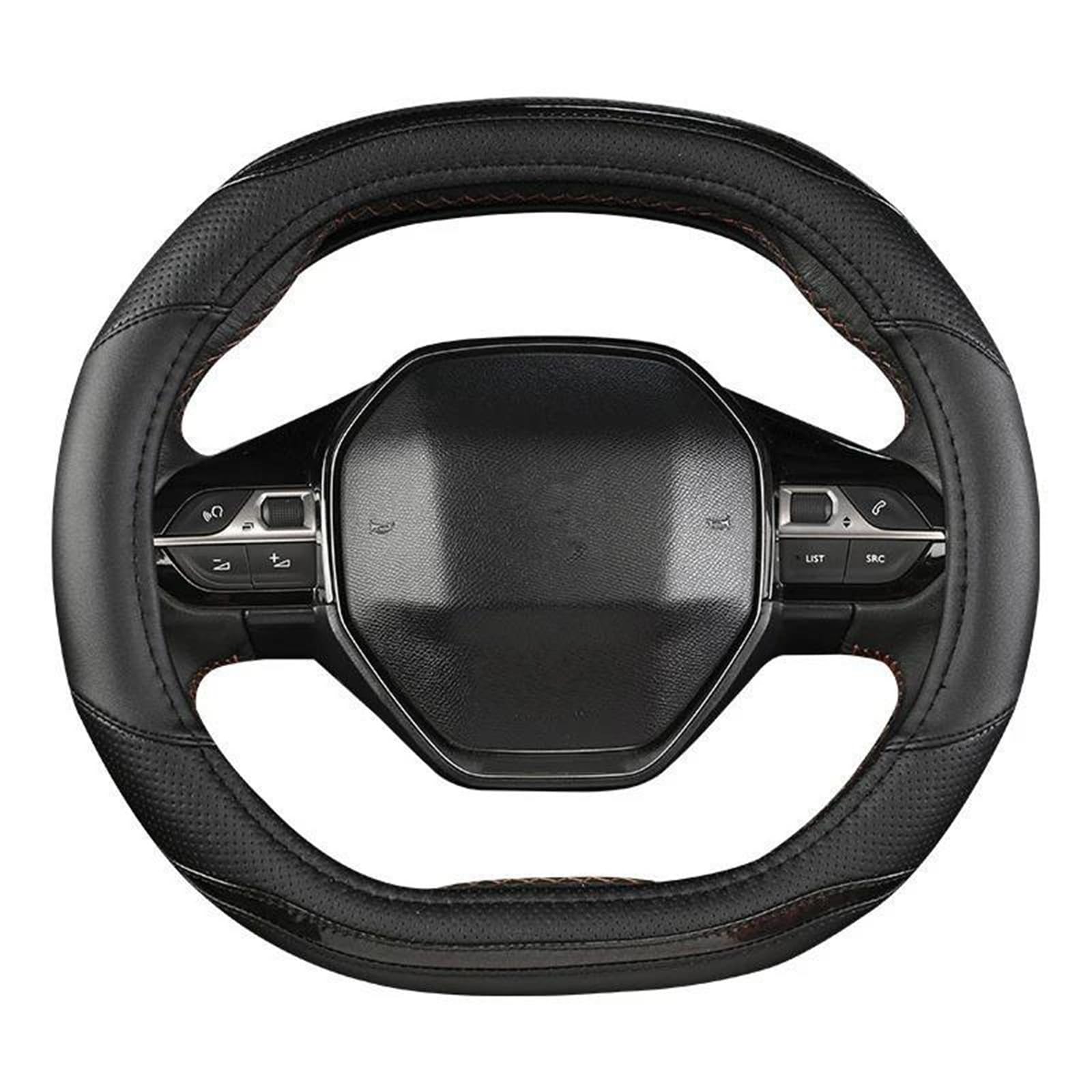 Funda para Volante Coche para Peugeot 3008 4008 5008 De Fibra Carbono Cuero Sintético Accesorios Repuesto(Type E)