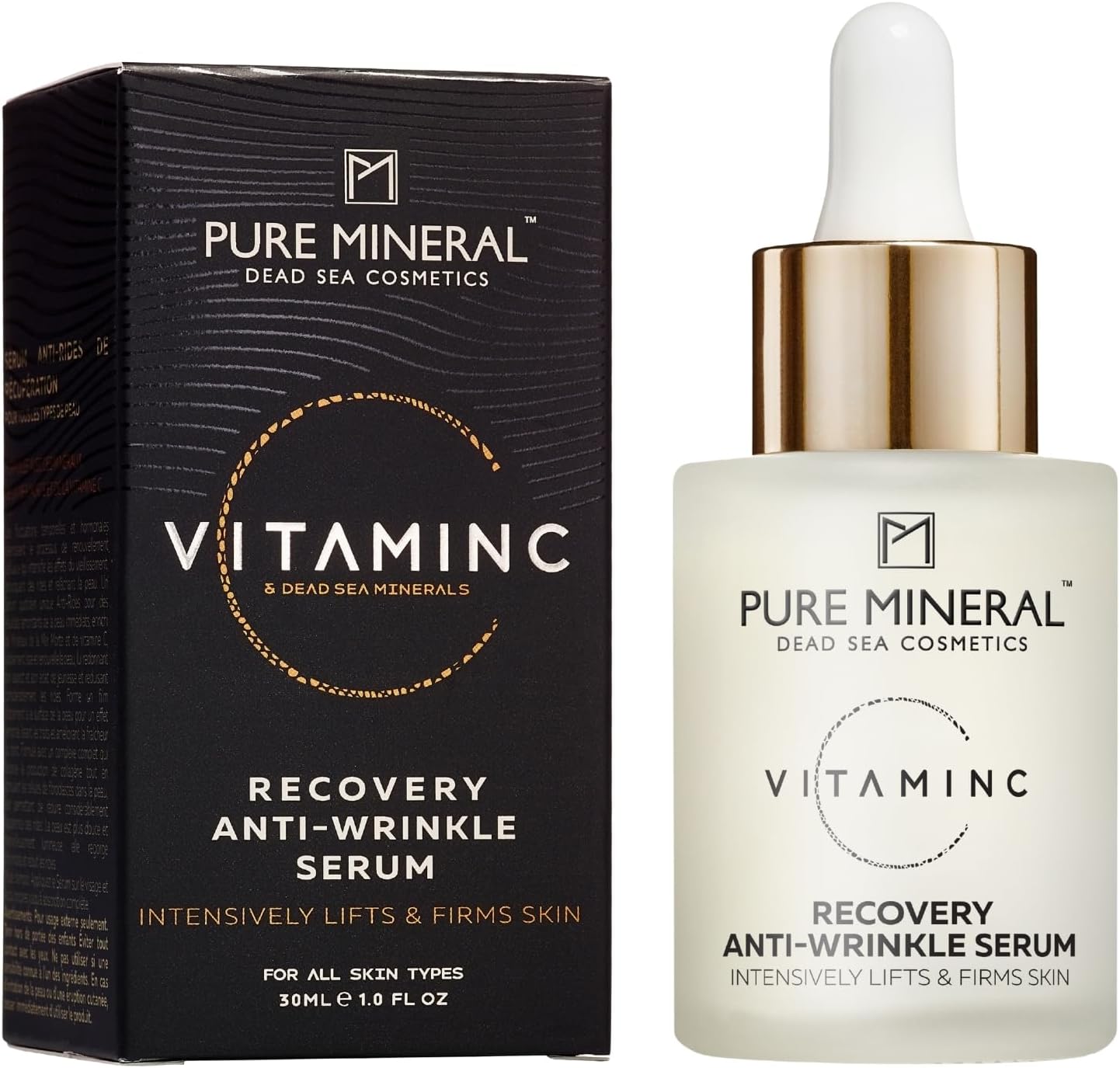 Pure Mineral – Anti-Rimpel Vitamine C Herstel Serum voor Rijpe Huid – Liftend Effect, Dode Zee Mineralen, Zichtbare Rimpelreductie – Zonder siliconen, sulfates, parabens – 30ml