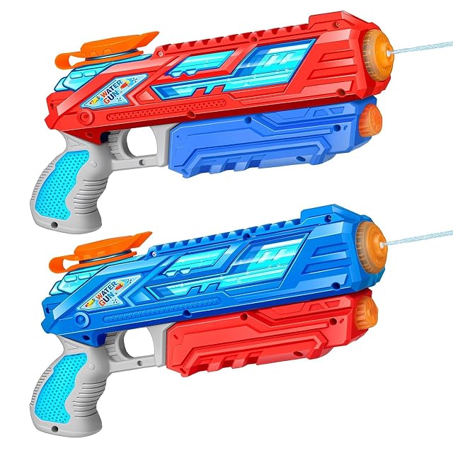 PlsMupn 2 Pack Pistolas de Agua para Niños, 280ML Juguete de Pistola de Agua