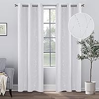 Vista 9 de BUHUA Juego de 2 paneles de cortinas opacas de 84 pulgadas de largo, cortinas de eficiencia energética y reducción de ruido para dormitorio con Gris