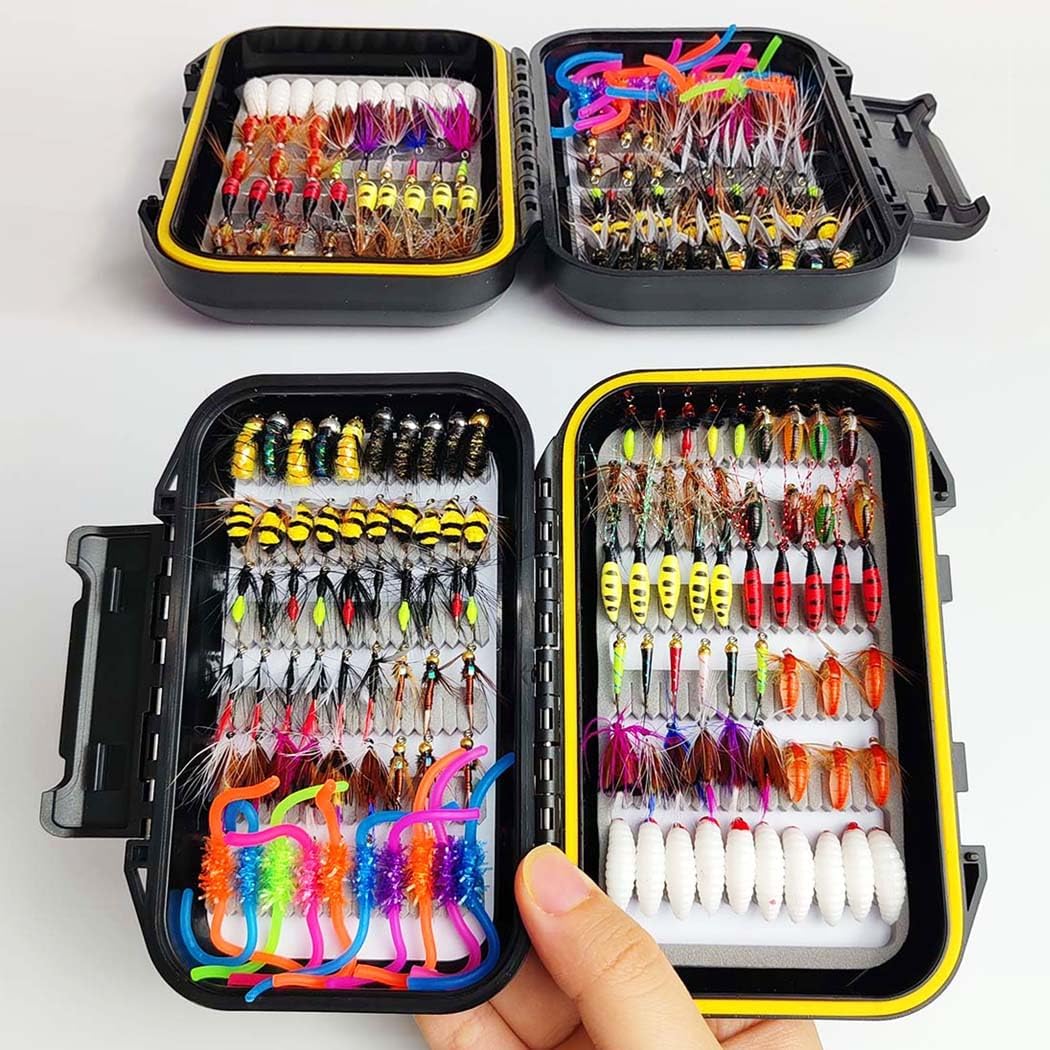 110Pcs/Box Fly Fishing Flies Kit Handmade Dry/Wet Flies Bionics Insect Lures for Trout Bass Salmon Perch