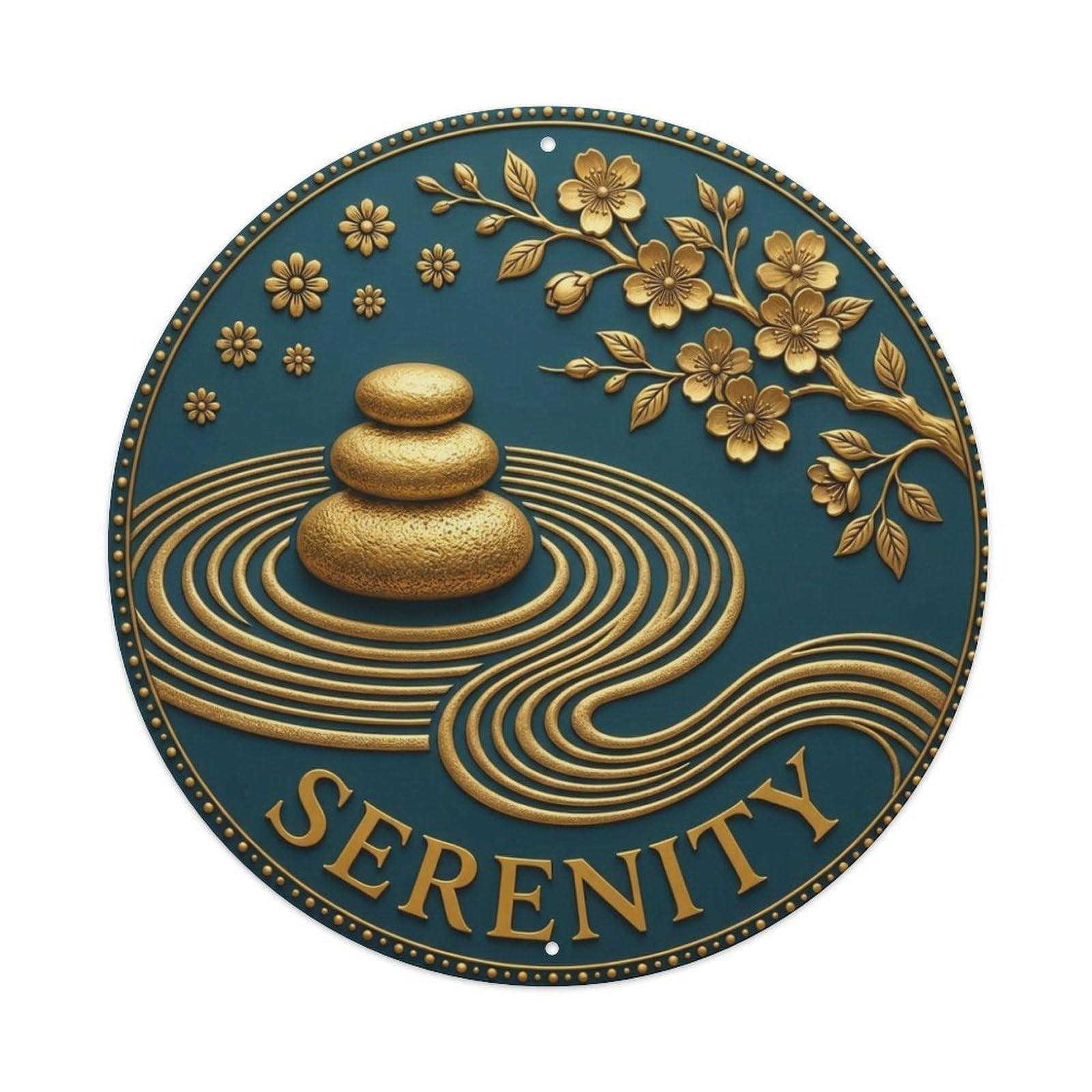Vintage Serenity Flower Zen Yoga Metal Tin Sign