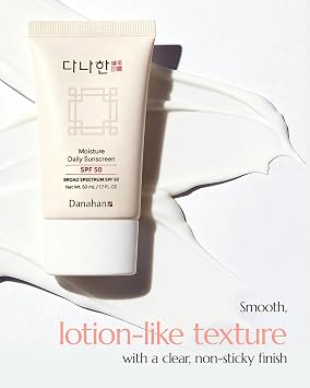 DANAHAN Korean Face Sunscreen SPF 50, No White Cast, Ginseng, 1.7 oz